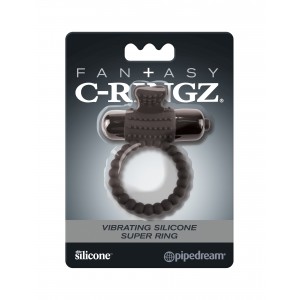 Эрекционное кольцо с вибрацией Fantasy C-Ringz Vibrating Silicone Super Ring Black