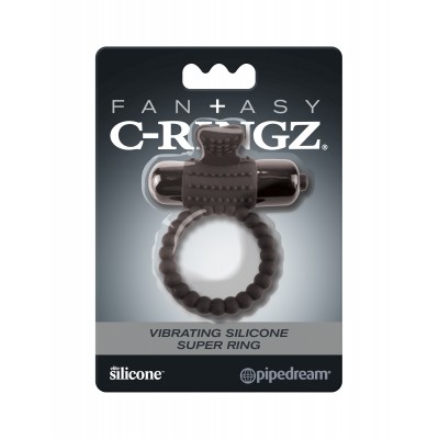 Эрекционное кольцо с вибрацией Fantasy C-Ringz Vibrating Silicone Super Ring Black