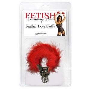 Металлические наручники с пухом FFS Feather Love Cuffs 