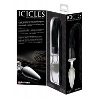 Анальная пробка из стекла с хвостом Icicles №49