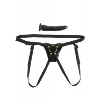 Страпон на ремне дизайнерский FF Gold Designer Strap-On