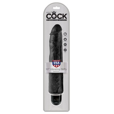 Черный вибратор-реалистик 10 Vibrating Stiffy