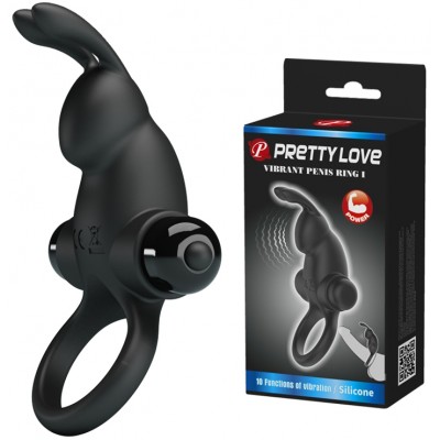 Эрекционное виброкольцо Vibrant Penis Ring I с клиторальным стимулятором черное