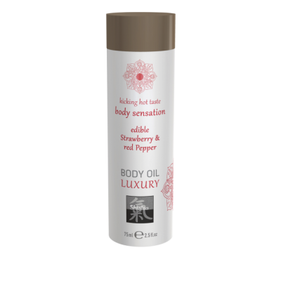 Съедобное масло для тела Клубника и Красный перец 75 мл.