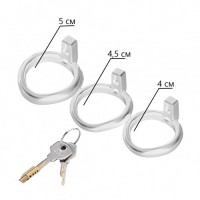 Прозрачный пластиковый пояс верности со сменными кольцами