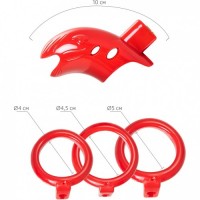 Красный пластиковый пояс верности со сменными кольцами
