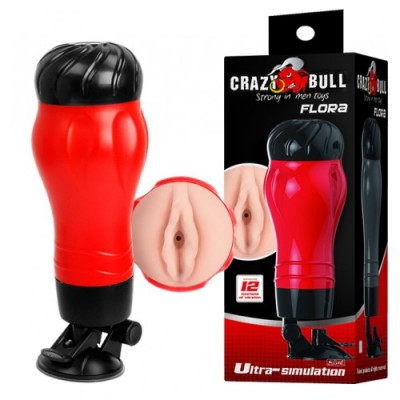 Мастурбатор-вагина с вибрацией Crazy Bull Flora на присоске