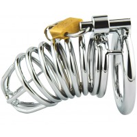 Мужской стальной пояс верности с диаметром запорного кольца 4,5 см