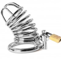 Мужской стальной пояс верности с диаметром запорного кольца 4,5 см