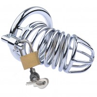 Мужской стальной пояс верности с диаметром запорного кольца 4,5 см