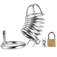 Мужской стальной пояс верности с диаметром запорного кольца 4,5 см