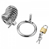 Мужской стальной пояс верности со сменными кольцами