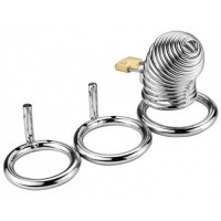 Мужской стальной пояс верности со сменными кольцами