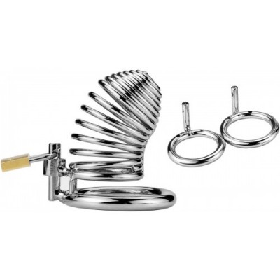 Мужской стальной пояс верности со сменными кольцами