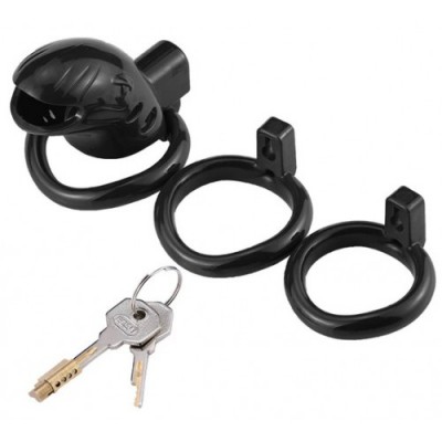 Черный пластиковый пояс верности со сменными кольцами