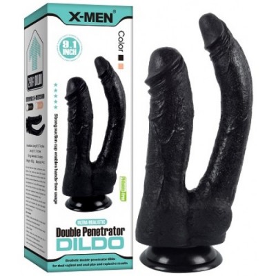 Двойной фаллоимитатор с присоской X-Men Double Penetrator Dildo 20 и 24 см Двойной фаллоимитатор с присоской X-Men Double Penetrator Dildo 20 и 24 см