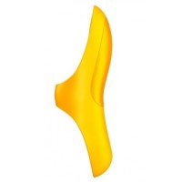 Клиторальный вибромассажер с креплением на палец Satisfyer Teaser желтый