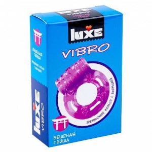 Виброкольцо с презервативом Luxe Vibro Бешеная Гейша 1 шт