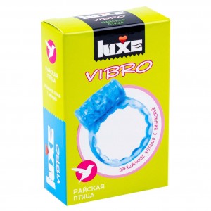 Виброкольцо с презервативом Luxe Vibro Райская Птица 1 шт