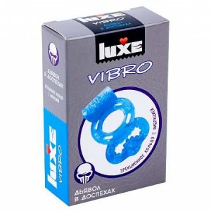 Виброкольцо с презервативом Luxe Vibro Дьявол в доспехах 1 шт