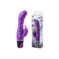 Фиолетовый вибратор для точки G с клиторальным стимулятором