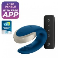 Смарт-стимулятор для пар Satisfyer Double Love голубой Смарт-стимулятор для пар Satisfyer Double Love голубой