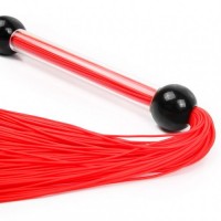 Небольшая плеть-флоггер красного цвета 38 см Небольшая плеть-флоггер красного цвета 38 см