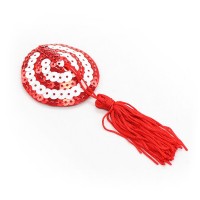 Пэстисы для груди красно-белые с пайетками