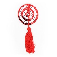 Пэстисы для груди красно-белые с пайетками