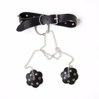 Ошейник с шипами и пэстисами на цепочках Ошейник с шипами и пэстисами на цепочках