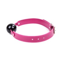 Силиконовый кляп черного цвета на фиолетовом ремне Силиконовый кляп черного цвета на фиолетовом ремне