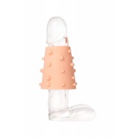 Насадка ToyFa XLover Soft booster в форме конуса, утолщающая, с дополнительной стимуляцией, TPR, телесный 10 см