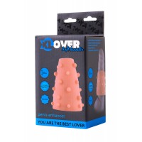 Насадка ToyFa XLover Soft booster в форме конуса, утолщающая, с дополнительной стимуляцией, TPR, телесный 10 см