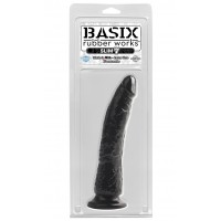 Фаллоимитатор на присоске Basix Rubber Works Slim 7" with Suction Cup Black