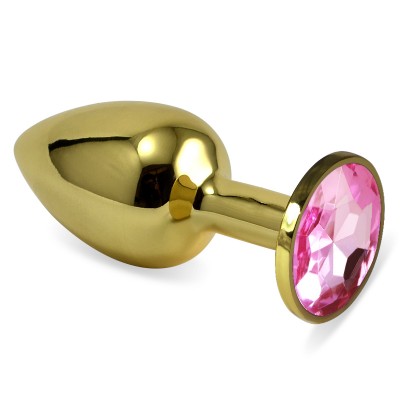 Анальная пробка Gold Pink Rosebud S