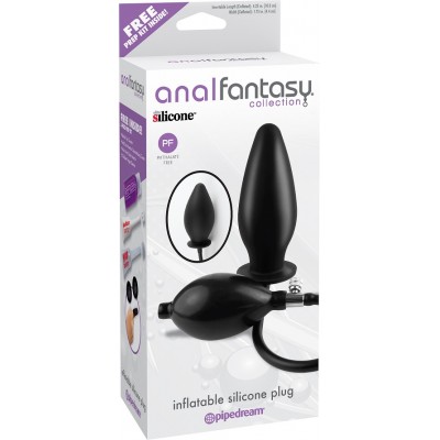 Анальная пробка расширяющаяся AFC Inflatable Silicone Plug Black