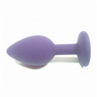 Анальная силиконовая пробка пурпурная с розовым кристаллом S Анальная силиконовая пробка пурпурная с розовым кристаллом S