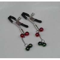 Зажимы для сосков с двойным бубенчиком красным