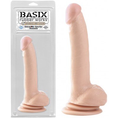 Фаллоимитатор с мошонкой на присоске Basix Rubber Works 9" Suction Cup Thicky Flesh