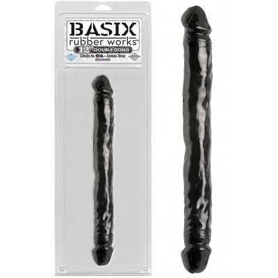 Двухсторонний фаллоимитатор Basix Rubber Works 12" Double Dong Black