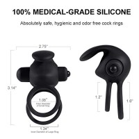 Двойное вибро-кольцо Double Cock Ring черное