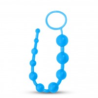 Голубые анальные бусы Jelly X-10
