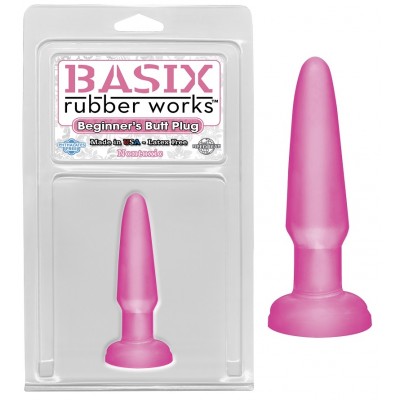 Анальная пробка Basix Rubber Works Beginners Butt Plug Pink
