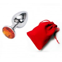 Анальная пробка Anal Plug Silver Orange S Анальная пробка Anal Plug Silver Orange S