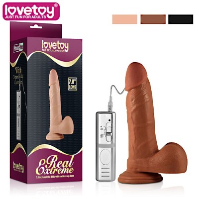 Фаллоимитатор с вибрацией на присоске мулат 20 см Real Extreme with super Girthy