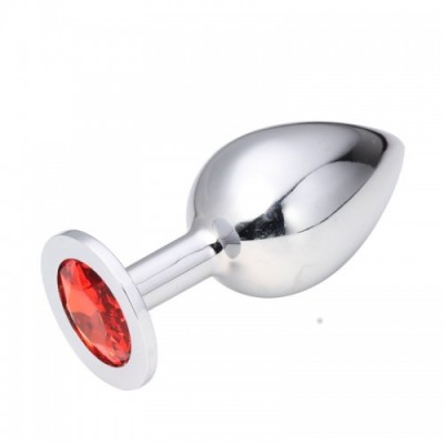 Анальная пробка Anal Plug Silver Ruby L