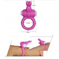 Розовое виброкольцо POWER THRILL CLIT COCKRING