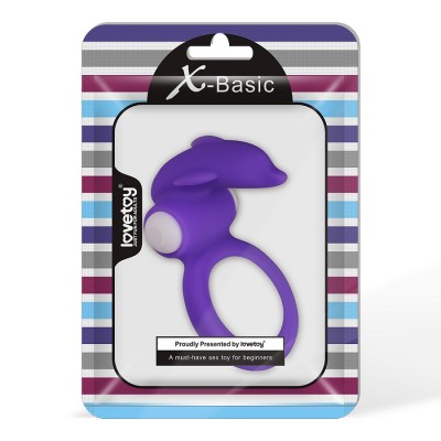 Виброкольцо X-Basic Dolphin Silicone Cockring пурпурное Виброкольцо X-Basic Dolphin Silicone Cockring пурпурное