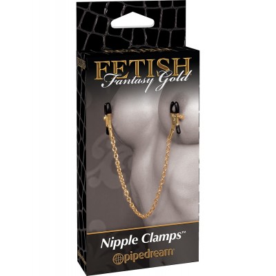 Зажимы для сосков  FF Gold Chain Nipple Clamps