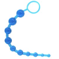 Голубые анальные бусы Jelly X-10